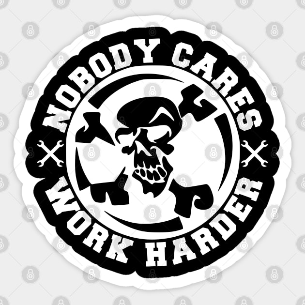 Nobody Cares Sticker by Lifeline/BoneheadZ Apparel